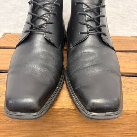 Ecco Men\'s Johannesburg Dress Boots Black Leather Lace Up Ankle Boots EU 45 main image 5
